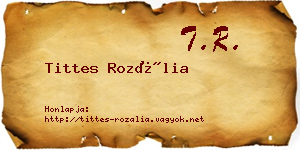 Tittes Rozália névjegykártya